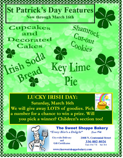 St. Patrick's Day specials
