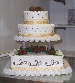 3-tiered wedding cake